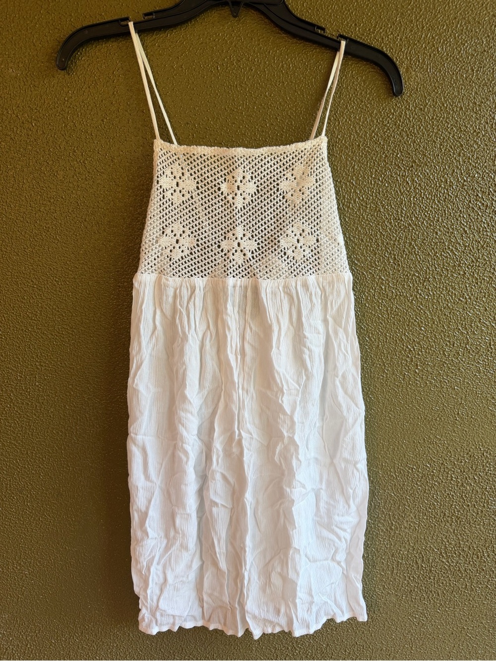 Women's White Crochet Beach Coverup